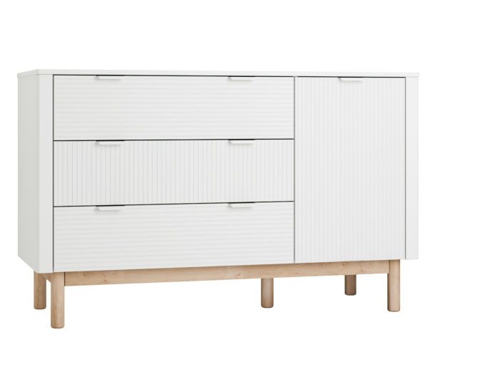 Atvilktņu komode ar 3 atvilktnēm un 1 durvīm (Stripe kolekcija)